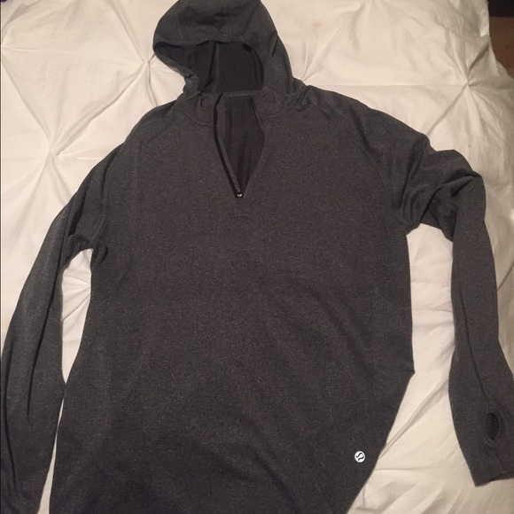 Mens grey lululemon jacket with hood