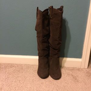 High Brown Boots Size 6.5