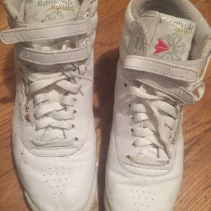 White Reebok Classics Freestyle Hi