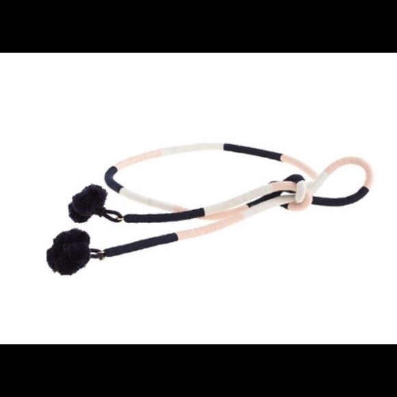 J Crew Colorblock Pom-Pom Belt