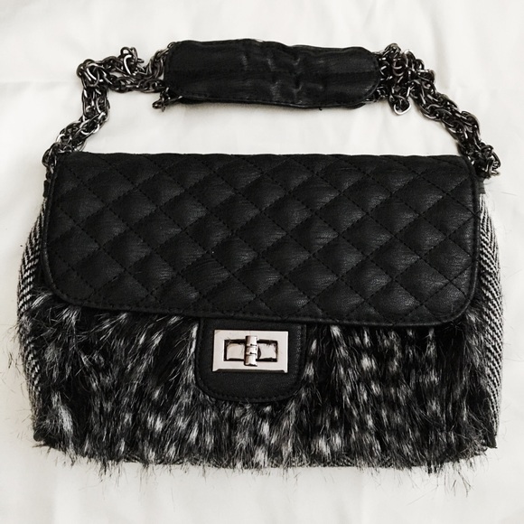 Chico's Handbags - Faux Fur Quilted Handbag