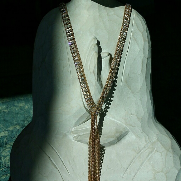 Gold Rhinestone necklace - SOLD - Picture 2 of 2