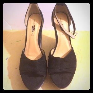 Black Suede Shoes with gray trim