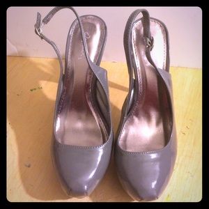 Gray sling back shoes