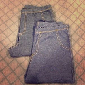 2 girls denim leggings