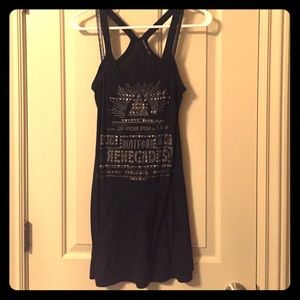 Long black tank top.