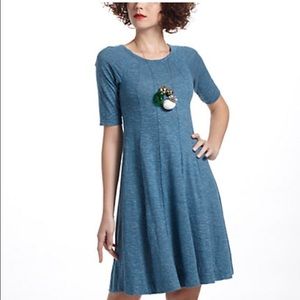 Anthropologie Turquoise Threaded Tails Dress