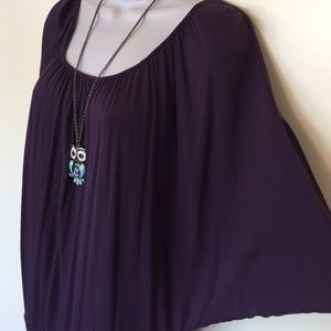 MOSSIMO purple dolman sleeve rayon top.