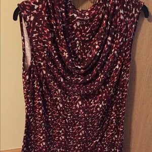 Cowl neck sleeveless shirt