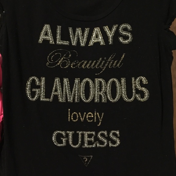 Guess black baby tee