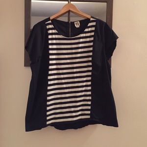 Plus size short sleeve striped shirt