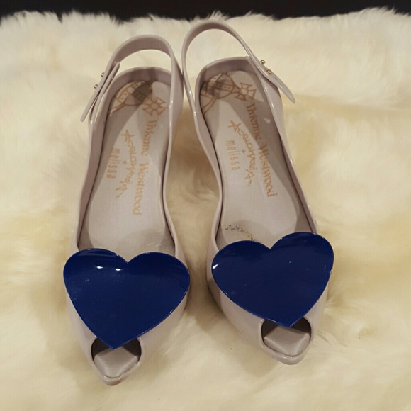Vivienne Westwood grey with blue heart shoe