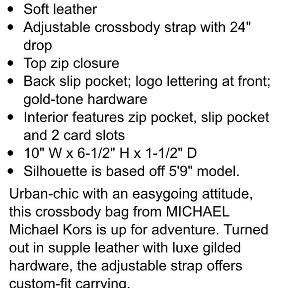 Michael kors crossbody. 100% Authentic - Picture 2 of 3