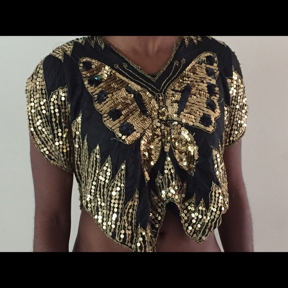 Classy gold crop top