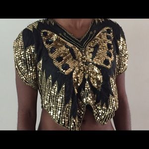 Classy gold crop top