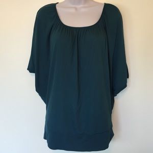 MOSSIMO Hunter Green Dolman sleeve rayon top.