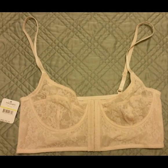 Free people cream lace bra