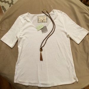 NEW! Anthropologie Pure + Good soft white tee