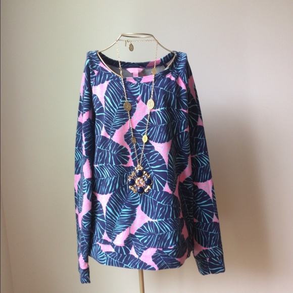Lilly Pulitzer Tops - Lilly Pulitzer "Under the Palms" Crew Neck Pullon