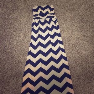 Navy chevron Maxi dress