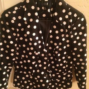 Black and white polka dot jacket