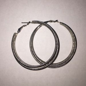 Silver hoop earrings
