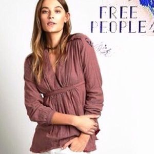 Free People All Who Wander Stripe Double Cloth Top