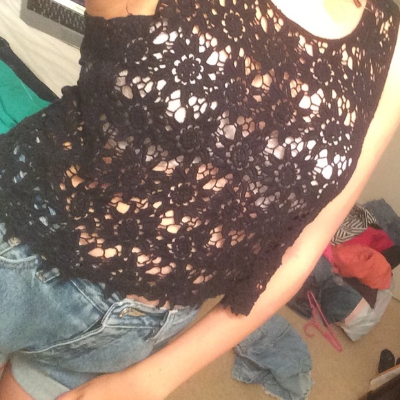 Lace Black Top Nella Fantasia