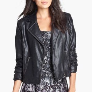 Mural faux leather jacket