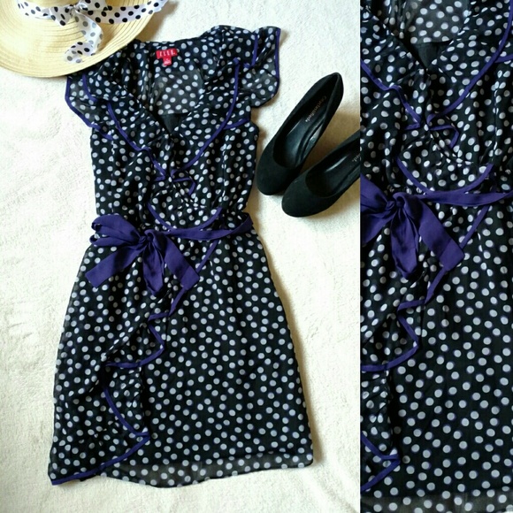 Polka dot chiffon dress