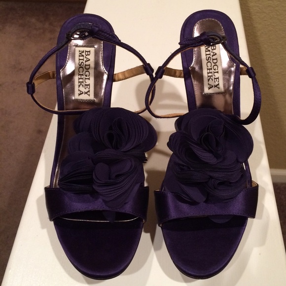 Badgley Mischka Randee Purple Satin