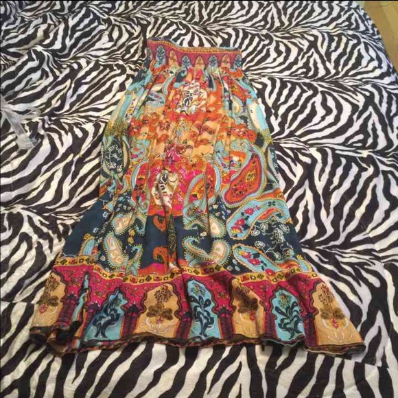 Colorful Strapless Maxi Dress