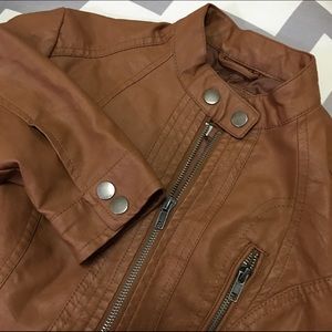 Tan Vegan Leather Jacket