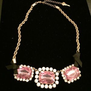 Betsey Johnson pink and white diamond necklace