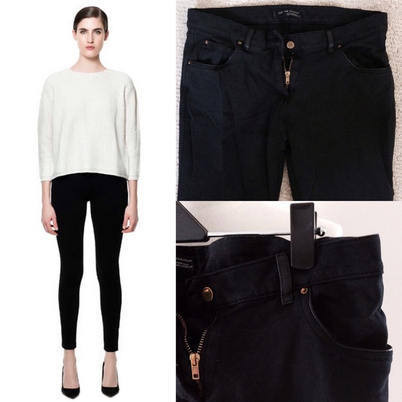 Zara Pants - 🍍 Zara 🍍 Black Gold Accented Legging Pants - M