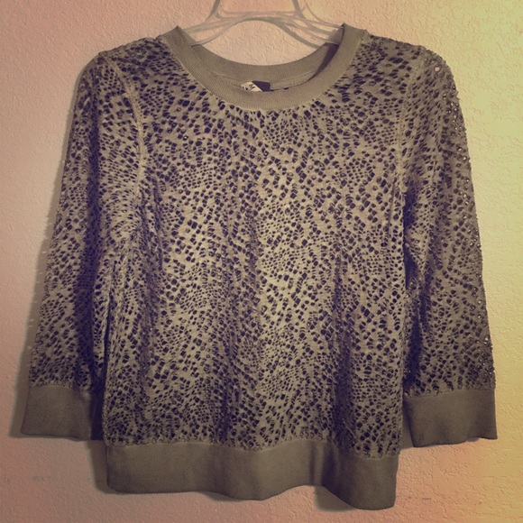 FREE PEOPLE SPIDER DROP NEEDLE CROPPED PULLOVER