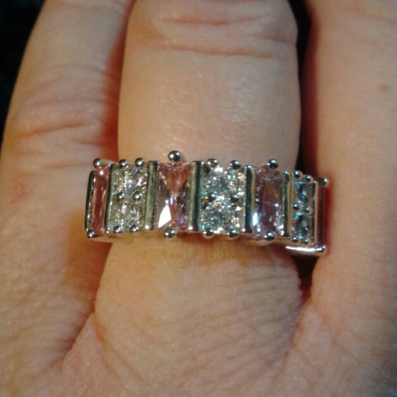Adorable Pink Cz Ring Stamped 925