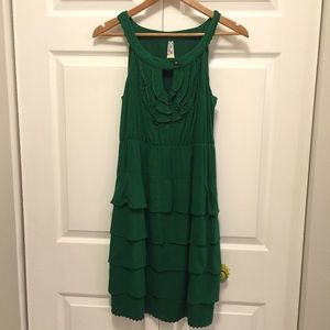 Anthropologic Green Layer Dress