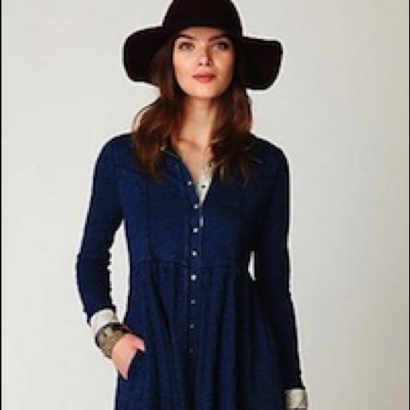 FREE PEOPLE Denim Knit Dress. SOLD OUT in stores!!