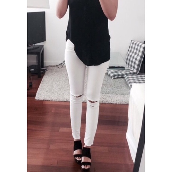 J Brand Pants - J Brand White Destroyed Skinny Jeans