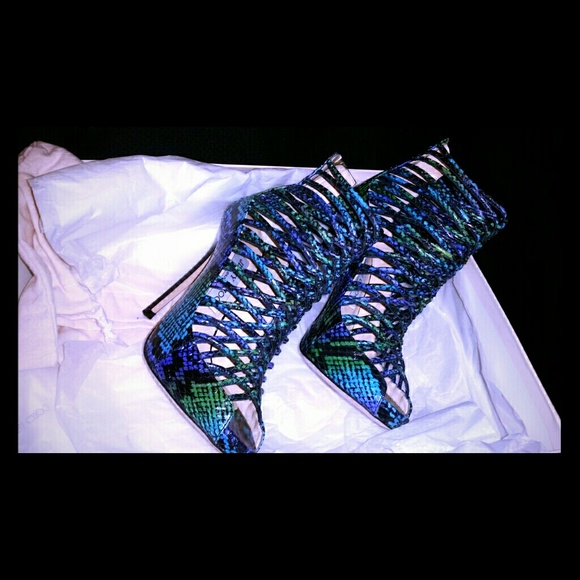 Jimmy Choo Multi Color Exotic Snakeskin Heels