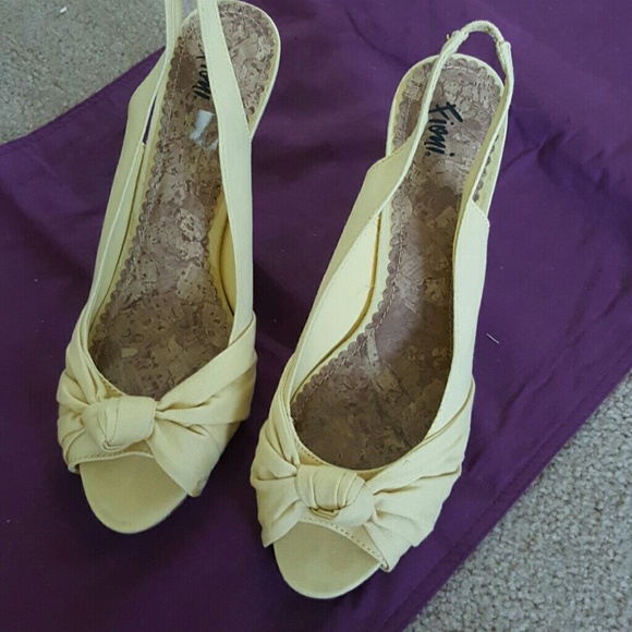 Yellow Knot Cork Heel Sandal