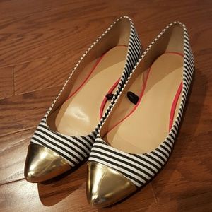 Banana Republic blue/white/gold Ballet Flats