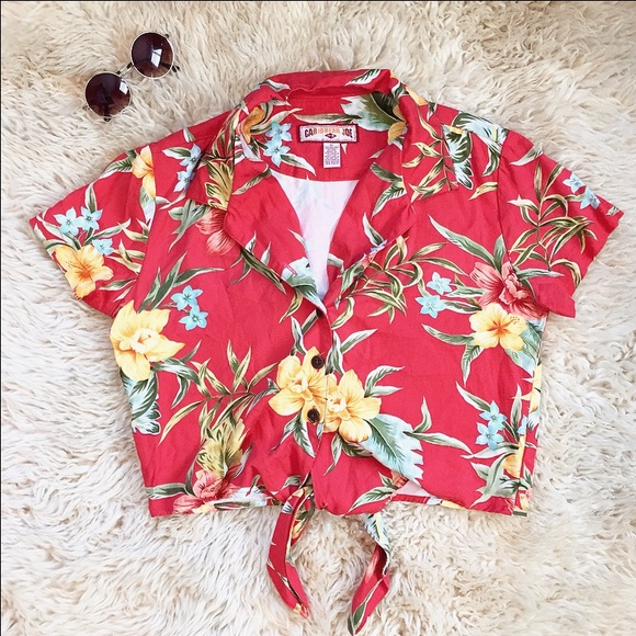 Hawaiian print cropped top