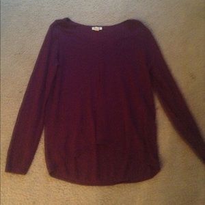 Maroon Drapey V-neck Sweater