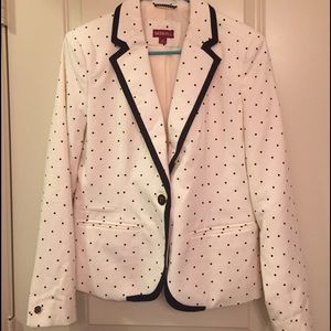 White & Black Polka Dot Blazer