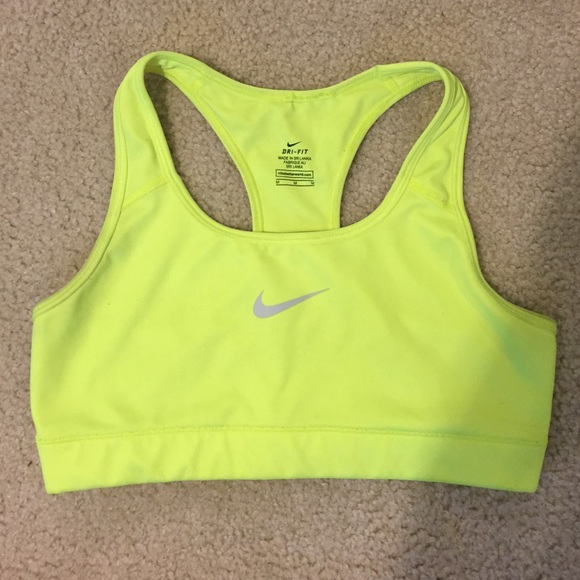 Neon nike sports bra