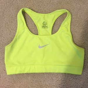 Neon nike sports bra