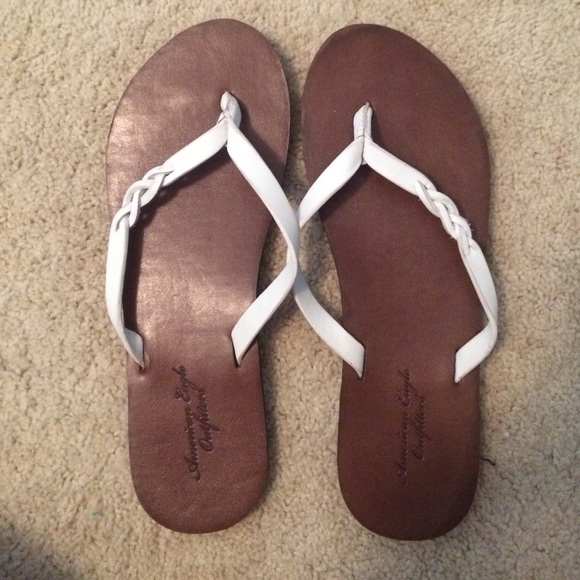 Leather flip flops