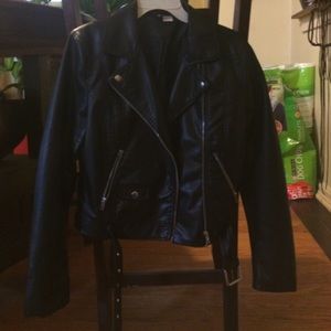H&M faux black leather jacket
